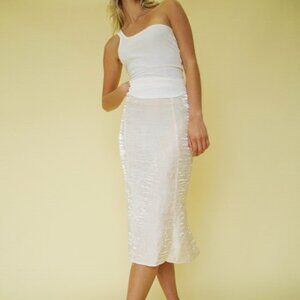 The Line by K Grace Crinkled Satin Skirt in Champagne color - NWT